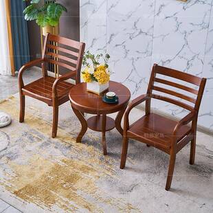 实木靠椅子带家436用老人椅扶手约电脑简背休闲书桌餐厅酒店餐椅