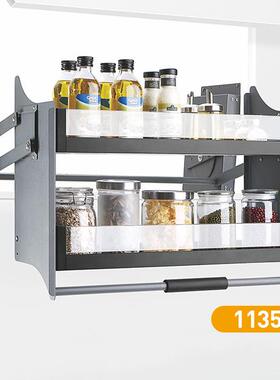 厨橱柜双层拉篮吊柜尼升降拉篮下拉式碗碟置房物架阻跨LDD拉篮境