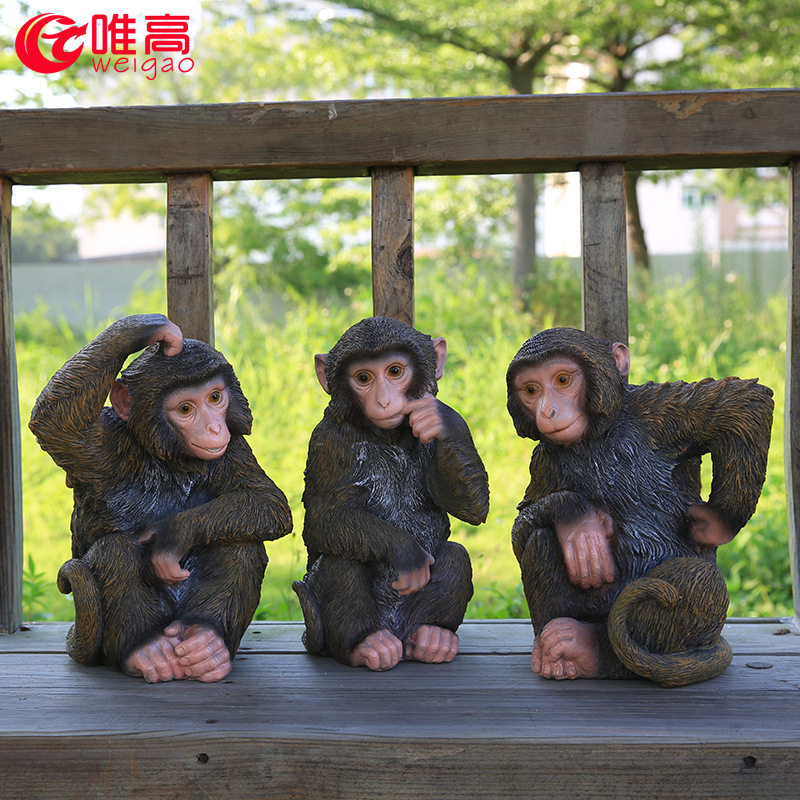 户外猩猩猴子玻璃钢雕塑摆件公园游乐园园林景观装饰品动物模型