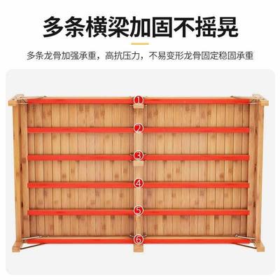 床木折叠床家单人1.2m办公室便携午休床出YBV租房硬板用竹凉床简