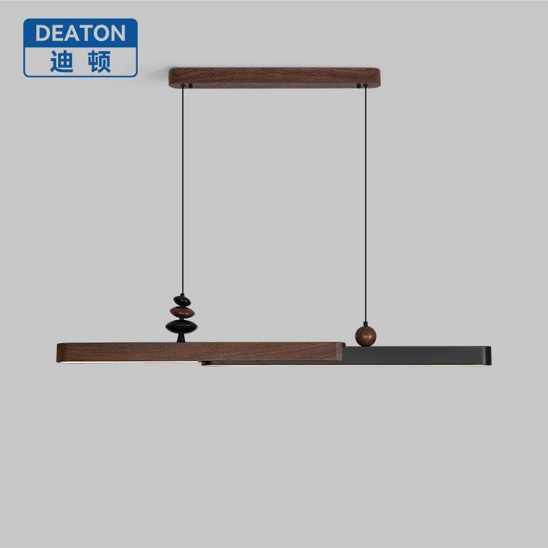 17全光谱灯中古日式极简一吧字长条餐桃厅护眼吊复古胡木纹餐桌台,家装灯饰光源,智能吊灯,淘宝优惠券,粉丝福利购,淘宝优惠卷