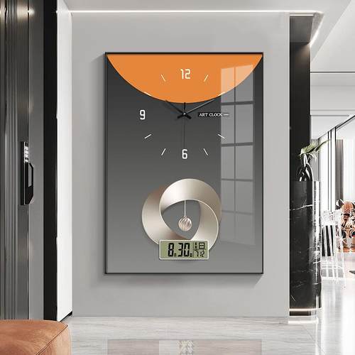 抽钟象轻奢电表箱装饰画DBX-抽象带表时配电箱万年历挂钟画电免闸