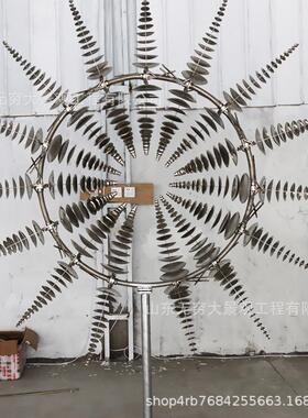 厂f1106-12大家不锈钢艺术风动雕塑品园林景观雕塑型创意风动力