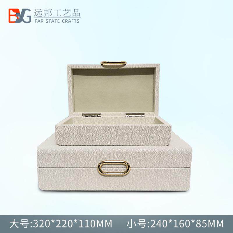 新中式YBGYP013摆件道具收纳居现简约代皮质酒店样盒板间工艺品装