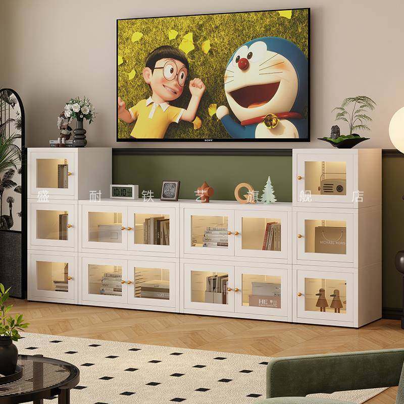新款法简约sn011制靠格墙电视柜矮柜自钢由客厅子组合落地家用式