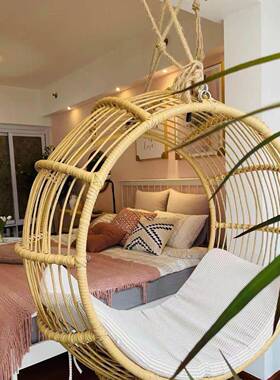 仿椅子悬内挂摇篮藤椅秋千椅家用室台圆形阳吊吊床篮户外圆圈OUS