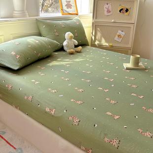 卡通纯棉护舍双层纱床笠单件生防尘保罩学宿床垫全棉DWD20250隔污