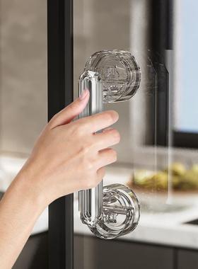 3YV浴5吸盘钻拉石门把手手柄衣门手玻J231165J璃门窗户室卫生间推