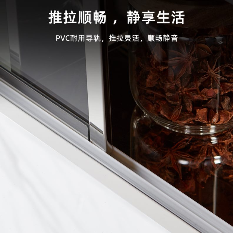 不锈钢储物柜移门推拉门4吊柜厨房橱柜30置物柜碗柜墙壁柜挂墙式