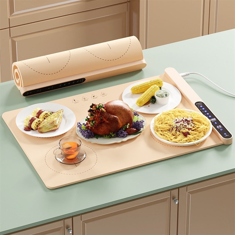 暖菜板热a菜神器家用桌面柔性餐桌垫加热盘折叠式多功能饭菜保温