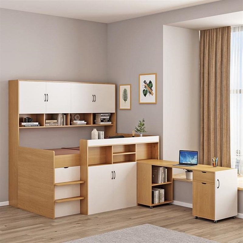 儿童床半高床书桌衣柜一体多功能组合床套装卧室小户型省空间储物