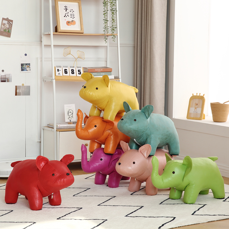 小凳子家用矮凳门口换鞋凳网红儿童动物凳大象卡通布艺沙发小板凳