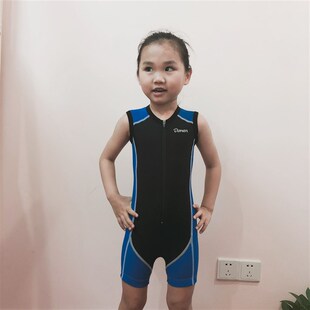 夏季铁三服骑行服铁人三项无袖连体服儿J童款压缩服骑行服游泳跑