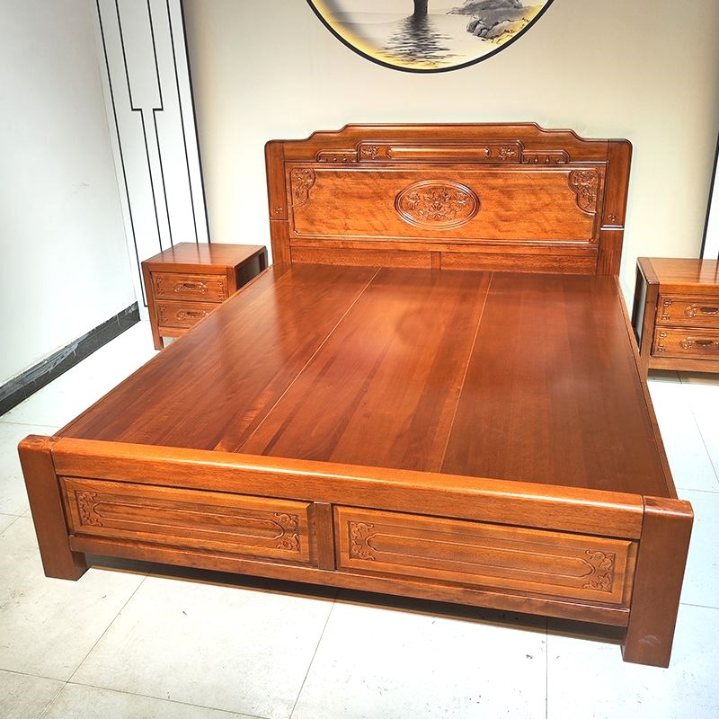 花梨木全实木大床中式红木床菠萝格木仿古床明清古典双人主卧婚床