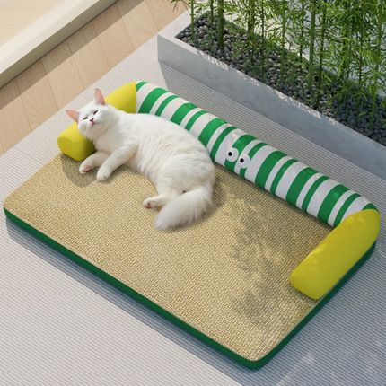 藤编猫窝凉席夏天新型猫咪窝沙发夏日宠物睡觉床透气降温冰垫狗窝