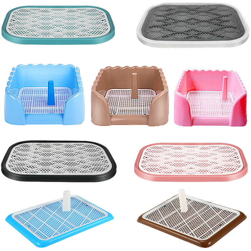 新款围栏宠物狗厕所自动冲水拉屎尿盆宠物大号网格狗厕所狗狗便盆