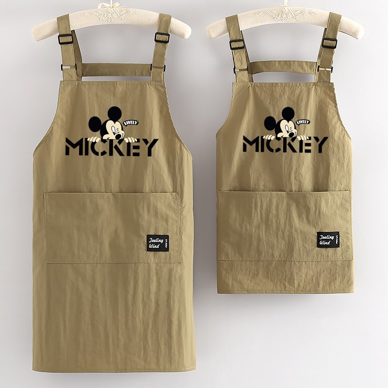 卡通做饭防水围裙厨房家用202z4新款防油上班专用支持定制印字工