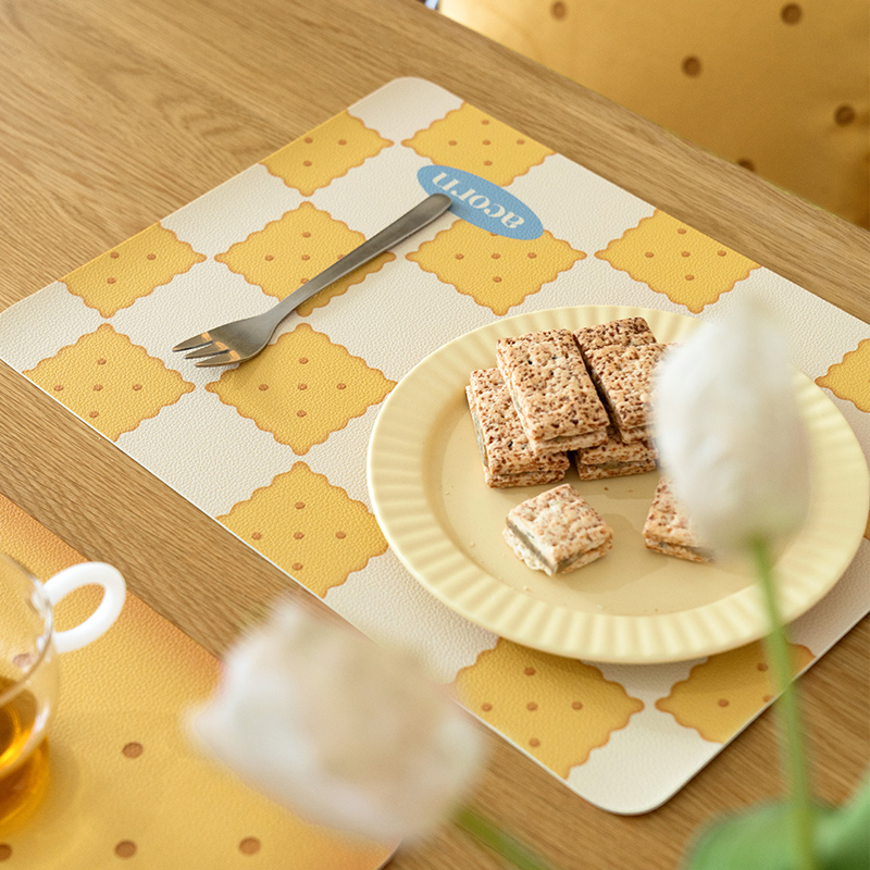 饼干棋盘格皮革h餐垫西餐垫防水防油隔热防烫餐盘垫碗垫锅垫桌面
