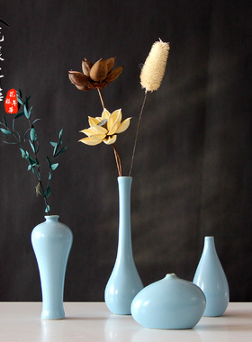 干花花束客厅摆设装o饰品摆件新中式餐桌茶桌书架茶几桌面花瓶插