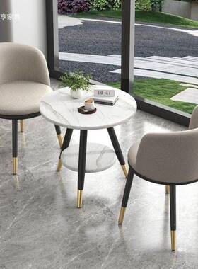 轻奢台桌椅一三意件MBH套网红桌两椅创休闲桌简约接待圆桌阳套装