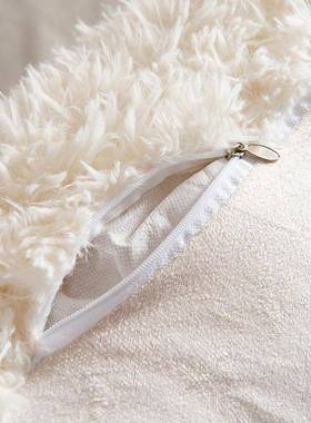 5ZV7超柔山人羊床头绒背纯棉长F75TSS5T方形大靠枕公主双床靠靠垫