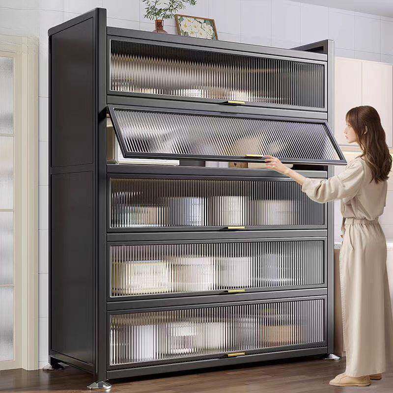 家用厨橱柜碗物柜收层纳餐具柜房翻盖餐边柜多TWL放碗柜子储柜