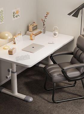 手摇升降加厚大学生书桌学PIR椅套装白桌书房办公习电脑木桌子工厂