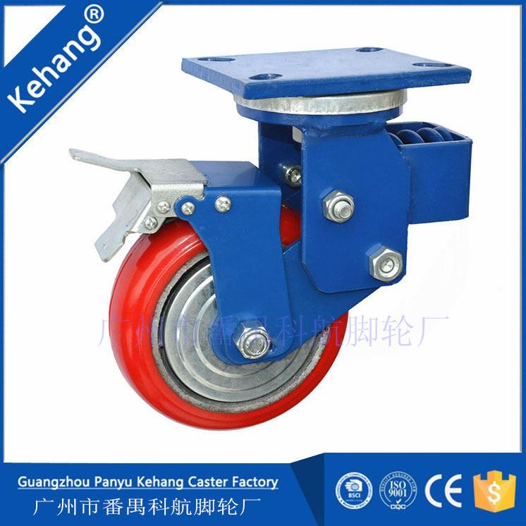 价6寸5寸防缠绕双轴8PU5IR2承聚氨酯轮平顶万轮工业脚耐磨推车轮