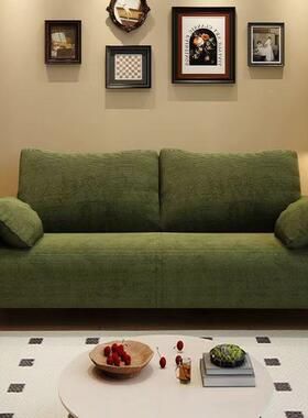 沙67993发小型客发厅民宿复古布灯芯绒沙发公寓户中古艺沙直排懒