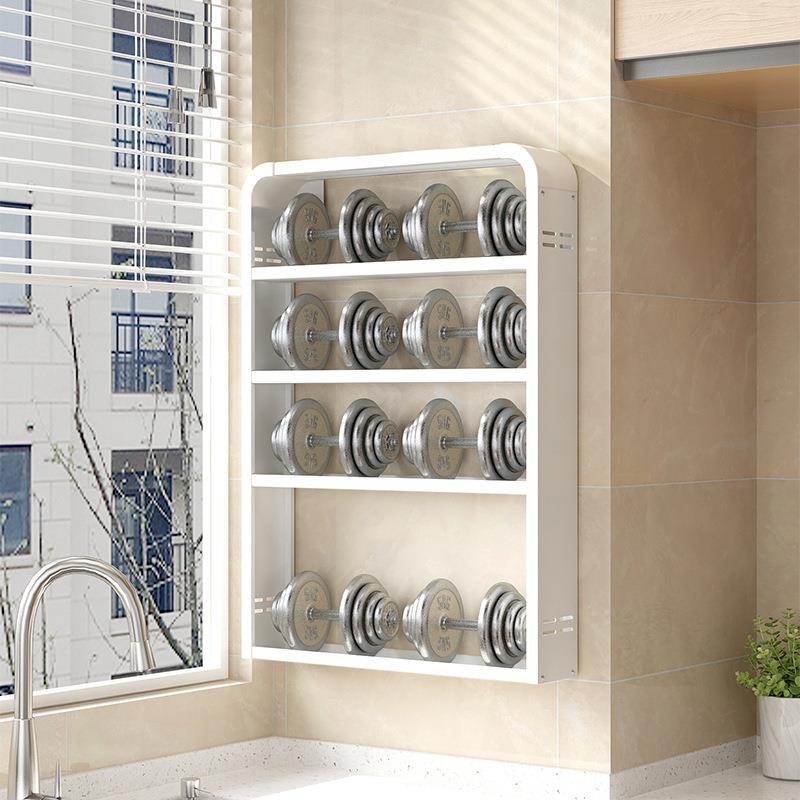 厨IJ959584房置物架可调节调料架挂免壁打墙上多层收孔家纳架储物