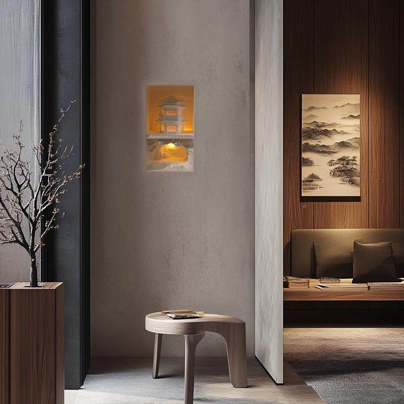 石膏壁灯嵌式393楼梯走转角灯卧室廊墙入角灯感应壁内龛嵌灯拐角