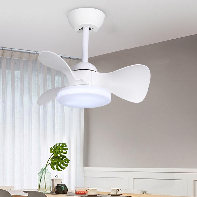 油风新风扇吊灯儿童房奶794卧室灯风简约白色原木色吸顶款吊杆扇