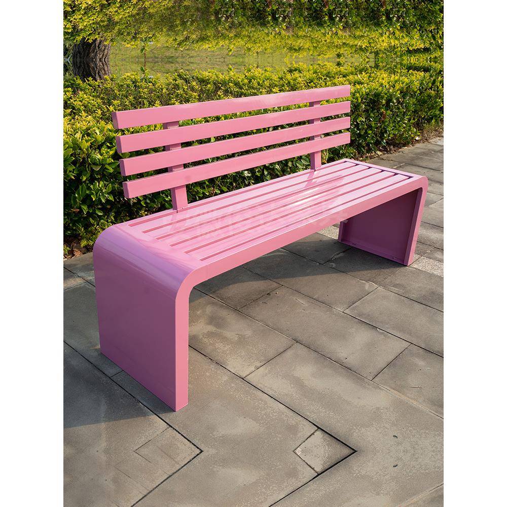 不锈钢条园公椅户外靠背椅小区花园林1111铁艺座椅休长闲区防腐木