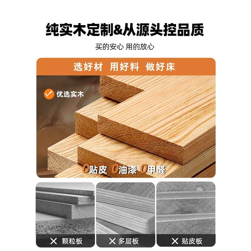 榻榻米租床子床板无床头全实木床出房用架成人排骨双人床储物SMC0