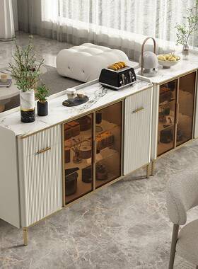 QIL轻代奢餐边柜现简约柜子靠储物柜客厅物酒柜家用墙置茶水柜奶