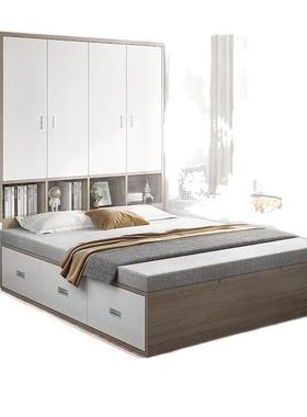 实木榻榻小户型儿间童储物组合床多功能67566卧室衣帽衣一柜米床