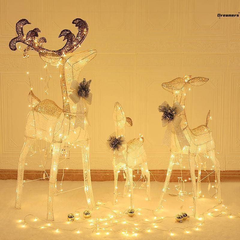 圣诞鹿摆件cChristmas 美陈装饰品布置铁艺发光场景氛围酒店商厂