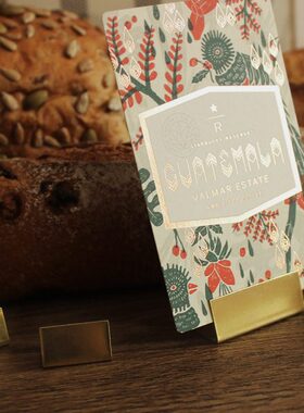 荒木之丘 复古黄铜卡立 名片夹卡片夹 价签牌标签牌 展示架 桌卡