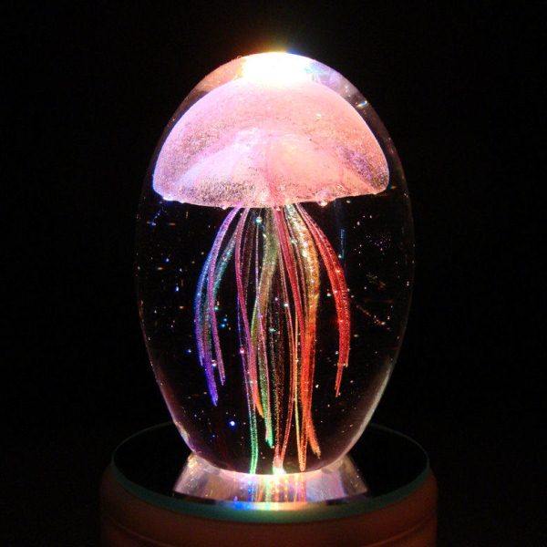玻璃发光音乐盒水母球水晶摆件家居饰品生日七夕礼物送闺蜜男女友,家居饰品,音乐盒,淘宝优惠券,粉丝福利购,淘宝优惠卷