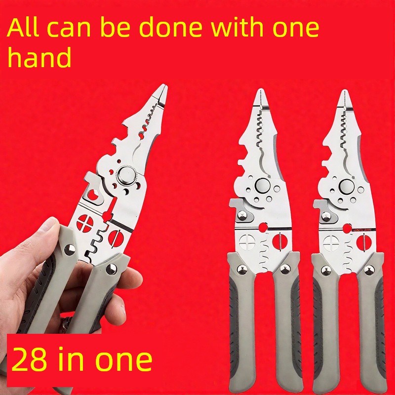 多功能28合e1新型电工专用剥线钳,用于剥压进口绕组切割端子线