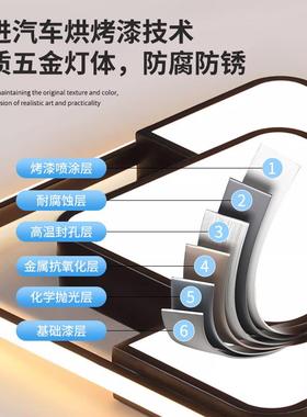 轻奢大气氛黑色厅大家厅主客灯中山装灯饰led民433宿围感卧室吸顶