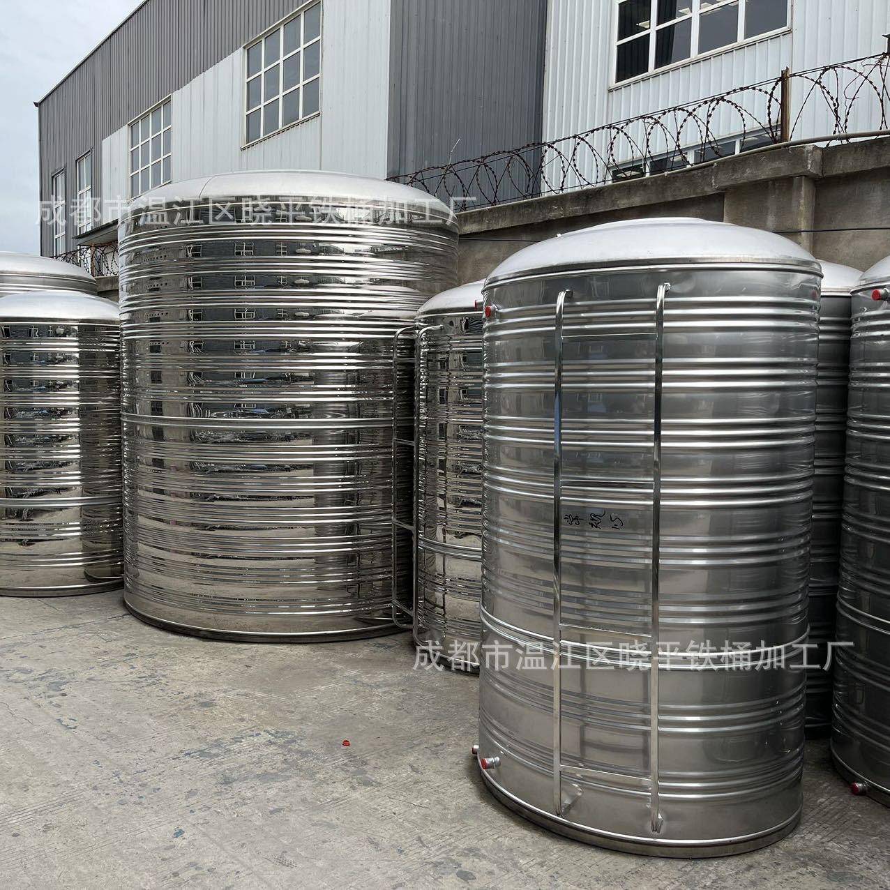 304加厚不锈箱钢圆柱形水水家用温楼顶立式储油桶太阳能5吨304不