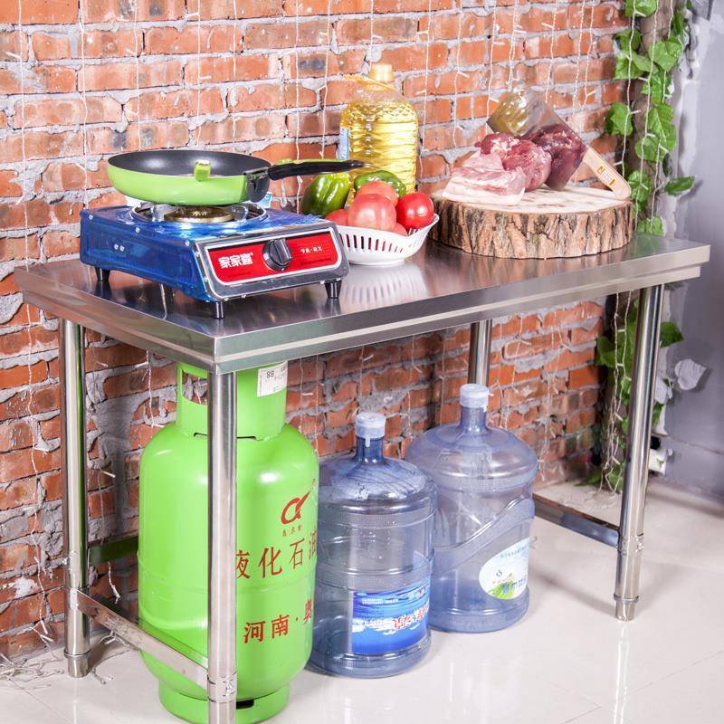 台加板厚不锈钢工作台厨房饭店360案案操作打包荷台切菜板桌子面