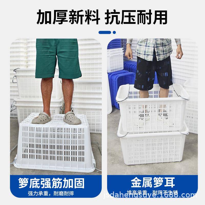 塑料筐加厚长方纳形镂空水果蔬菜卖胶框收筐箩塑料周转箩WOW菜带