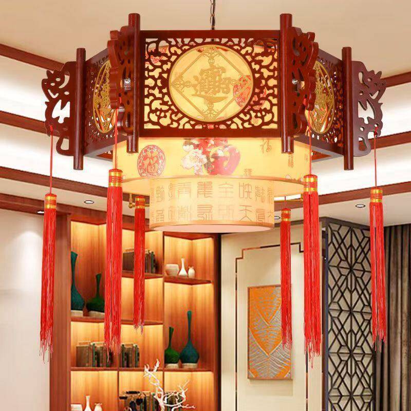 台仿古中式小吊灯实木620灯笼茶走廊过道楼木灯艺阳小吊灯头中国