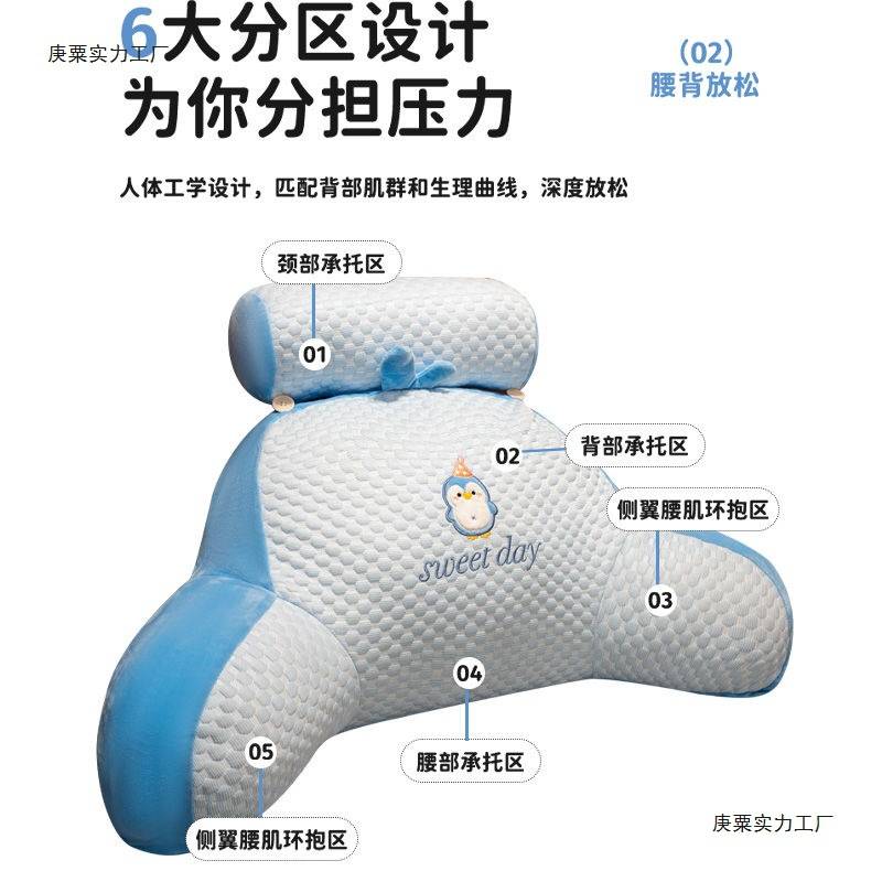 冰豆豆卡通床头靠垫孕妇沙发靠枕护腰枕宿舍办公室靠枕冬暖夏凉