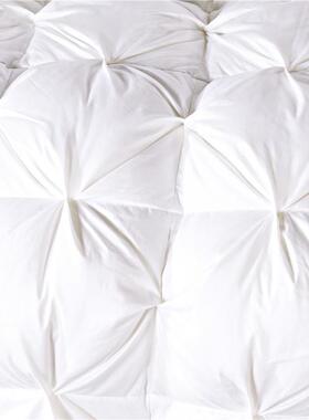 加扭花面包羽绒被9FW98115绒白鹅绒冬被子被立体全棉厚双人被芯不