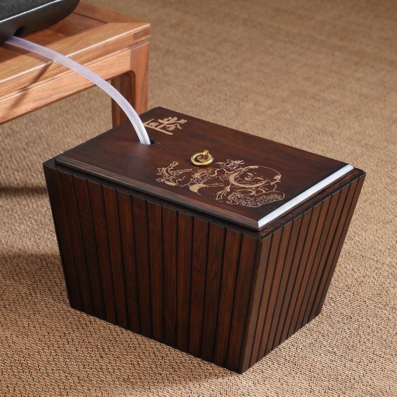 桃色桶茶茶渣桶胡垃圾过滤排水桶茶台废茶水桶茶具配件OJB水桶茶