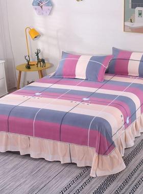 磨毛床裙单件加厚水洗罩床RIT1.8米床亲裸睡花边床护单保肤套高档