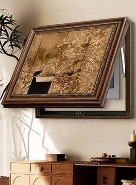 法电式中古风al202504客电表箱装电饰画餐厅玄关复古配箱可推拉厅